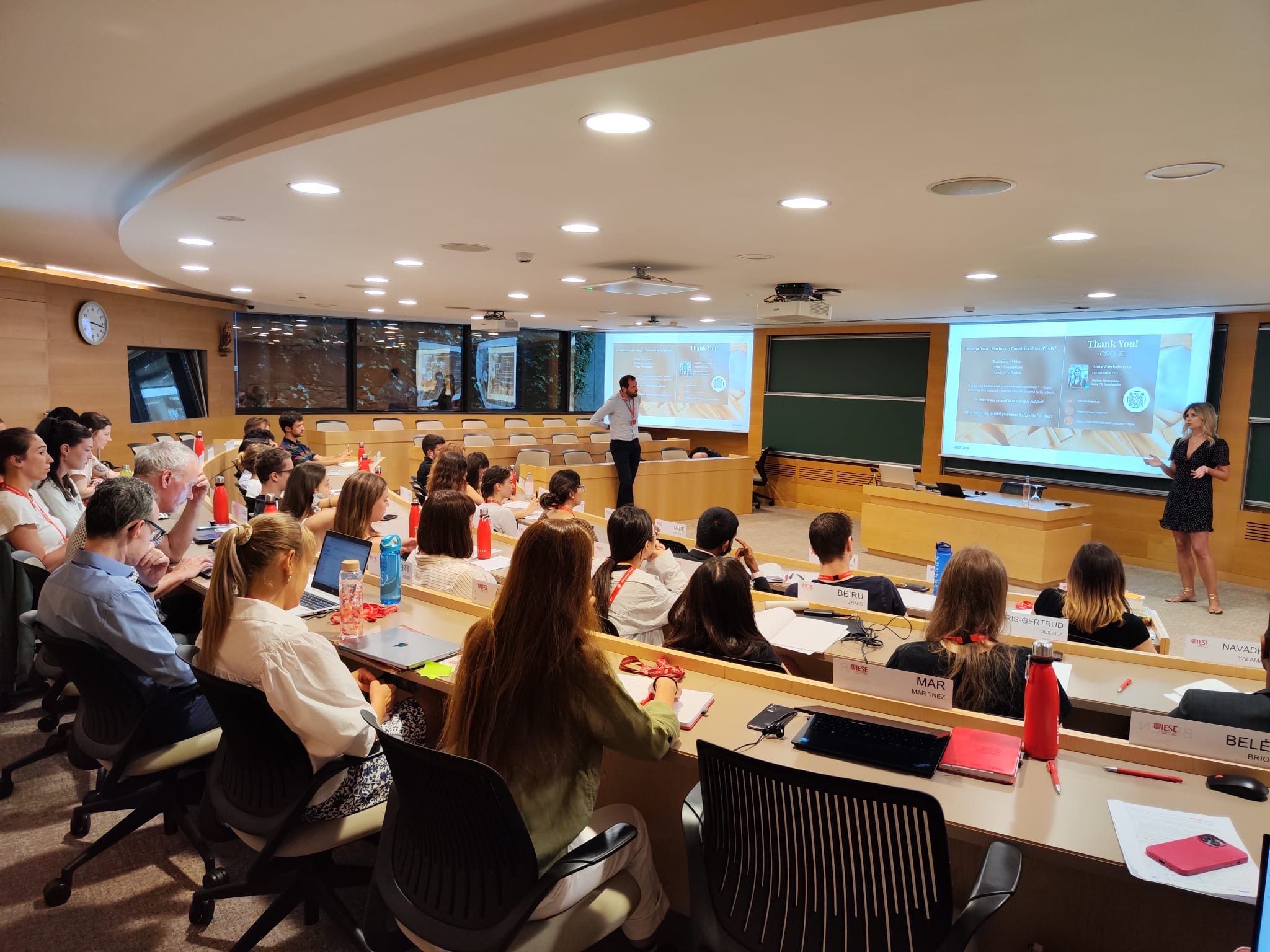 Auditorium at IESE - Q&A session with Anna